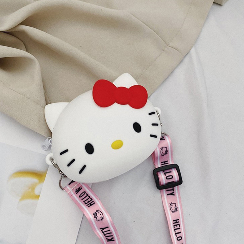 Cute Cartoon Hello Kitty Silicone Mini Single Shoulder Bag