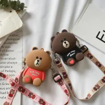 Cute Cartoon Bear Silicone Mini Single Shoulder Bag