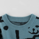 Toddler Kids Boys Cute Print Bear Pullover Wool Sweater