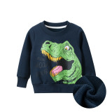 Toddler Kids Boys Prints Dinosaur Slogans Fleece Sweatshirt
