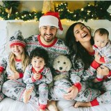 Christmas Family Matching Sleepwear Pajamas Sets Christmas Geometric Pattern Tops and Pants