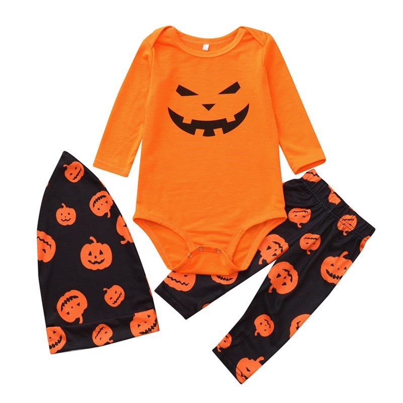 Halloween Christmas Family Matching Sleepwear Pajamas Sets Orange ...