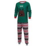 Christmas Family Matching Sleepwear Pajamas Sets Santa Deer Top and  Christmas Trees Stripes Pants