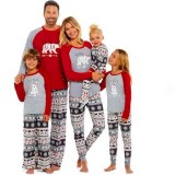 Christmas Family Matching Sleepwear Pajamas Sets Red Deers Top and Gray Beers snowflake Pants