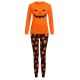 Halloween Christmas Family Matching Sleepwear Pajamas Sets Orange Pumpkins Top and Pants