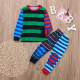 Christmas Family Matching Sleepwear Pajamas Matching Color Stripes Sets