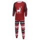 Christmas Family Matching Sleepwear Pajamas Sets Red Deer Top and Christmas Trees Pants