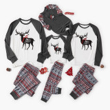 Christmas Family Matching Sleepwear Pajamas Sets Deers Top and Grey Deers Trees Pants