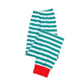 Christmas Family Matching Sleepwear Pajamas Sets Santa Claus Top and Green Stripes Pants