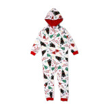 Christmas Family Matching Sleepwear Onesie Kigurumi Pajamas Prints Jingle Bells Hooded Jumpsuit