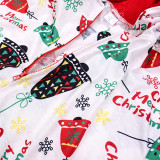 Christmas Family Matching Sleepwear Onesie Kigurumi Pajamas Prints Jingle Bells Hooded Jumpsuit