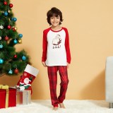 Christmas Family Matching Sleepwear Pajamas Sets Hohoho Santa Claus Top and Red Plaids Pants