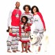 Christmas Family Matching Sleepwear Pajamas Sets White Snowman Trees Top and Pants
