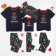 Christmas Family Matching Sleepwear Pajamas Sets Snowflake Star Bowknot Top and Deers Trees Pants