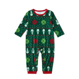 Christmas Family Matching Sleepwear Pajamas Sets Green Snowflake Snowman Top and Pants
