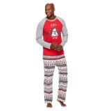 Christmas Family Matching Sleepwear Pajamas Sets White Snowman Trees Top and Pants