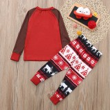 Christmas Family Matching Sleepwear Pajamas Sets Red Deer Top and Christmas Trees Pants
