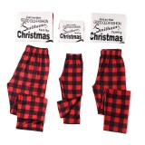 Christmas Family Matching Sleepwear Pajamas Sets White Slogan Top and Red Stripe Pants