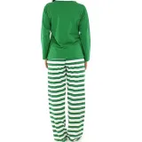 Christmas Family Matching Sleepwear Pajamas Sets Green Top and Green Stripes Pants