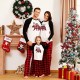 Christmas Family Matching Sleepwear Pajamas Sets White Papa Mama Bear Top and Red Plaid Pants With Dog Cloth