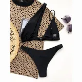 Women Single Shoulder Pure Color Swimwear Bikinis Sets
