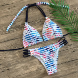 Women Prints Coconut Tree Bikinis Sets Swimwear
