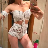 Women Knitting Hand Crocheted Hollow Out Off The Shoulder Bikinis Sets Swimwear
