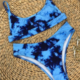 Women Tie-Dye Split-up Bikini Sets Swimsuit