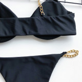 Women V-neck Chain Strap Bikinis Swimwear Sets