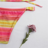 Women Prints Leopard Tie-Dye Triangle Bikinis 3PCS Sets