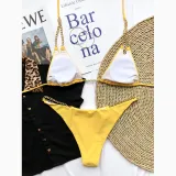 Women Double Chain Strap Triangle Bikinis Swimwear Sets
