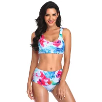 Women Tie dye High Waist Bikinis Sets Swimwear