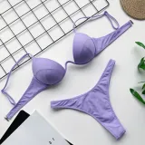Women Push Up Underwire Extra Steel Support Bikinis Swimwear Sets