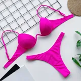 Women Push Up Underwire Extra Steel Support Bikinis Swimwear Sets