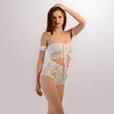 Women Knitting Hand Crocheted Hollow Out Off The Shoulder Bikinis Sets Swimwear