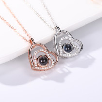 Zircon Diamond Hearts Clavicle Chain Jewelry Necklace