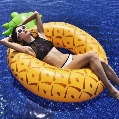 Yellow Pineapple Inflatable Swimming Circle For Kids Child Adults