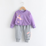 Toddler Girls 3D Pony Stars Sweatshirt and Pants Outfits
