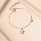 Rose Gold Silver Stars Love Zircon Diamond Chain Jewelry Bracelet
