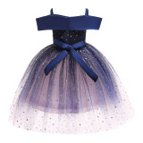 Toddler Girl Off The Shoulder Tutu Stars A-line Gown Dresses