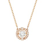 Rose Gold Zircon Diamonds Beating Heart Clavicle Chain Jewelry Necklace