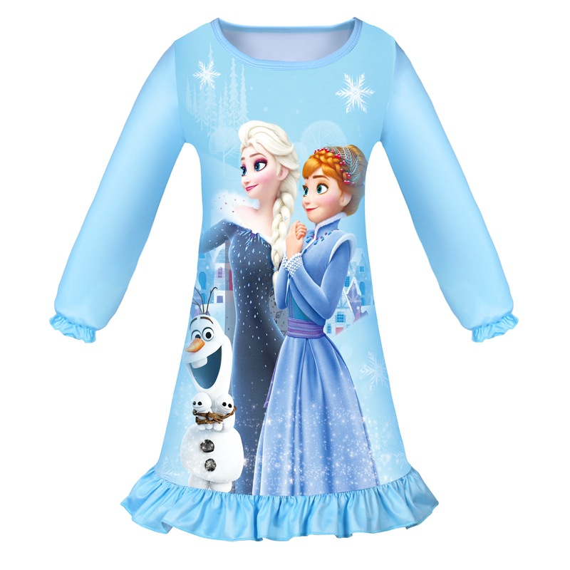 Toddler Girls Frozen Aisha Anna Long Sleeves Sleepwear Dress