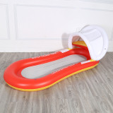 Inflatable Net Deck Chair Swimming Floating Row with Sunshade