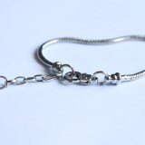 Women's 3mm Silver Snake DIY Chain Bracelet Charm Jewelry