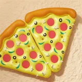 Yellow Pizza Inflatable Pool Floats Swimming Floating Row