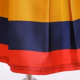Toddler Girl Off The Shoulder 3 Colors Stripes A-line Gown Dresses
