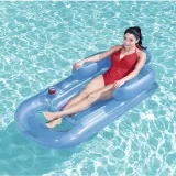 Inflatable Floating Bed on Water Swimming Floating Row with Backrest