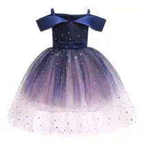 Toddler Girl Off The Shoulder Tutu Stars A-line Gown Dresses