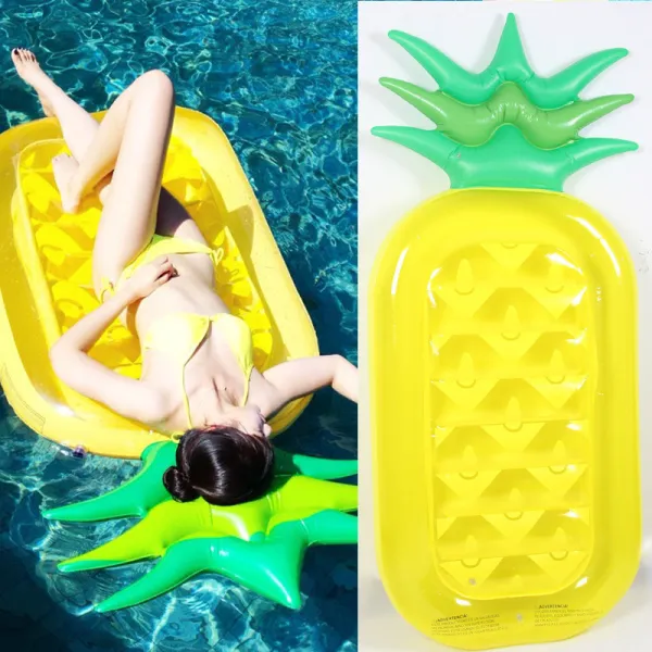 Yellow Pineapple Inflatable Raft Swimming Floating Row