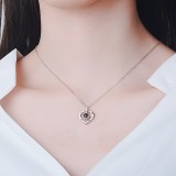 100 languages I love you Rose Gold Love Heart Clavicle Chain Jewelry Necklace